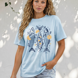 Lemon Fishes Printed Loose T Shirt