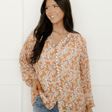 Adaline Floral Puff Sleeve Full Button Shirt