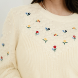 Gemma Flower Embroidered Detail Casual Sweater