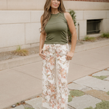 Meadow Vintage Style Floral Print High Waist Wide Leg Jeans