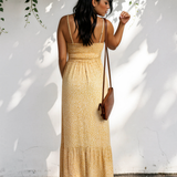 Bea Smocked High Waist Floral Maxi Dress