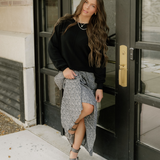 Charlie Floral Skirt - Black
