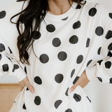 Polka Dot Pullover Drawstring Jogger Pant Set