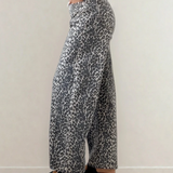 Naeve Leopard Print High Waist Barrel Jeans