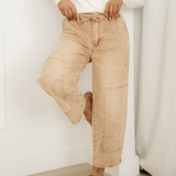 Shiloh Acid Wash Tie Waist Denim Pants