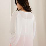 Marley Smocked Cuffs Semi Sheer Long Sleeve Dolman Blouse