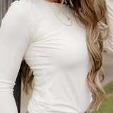 Rylie Basic Long Sleeve Tee - White