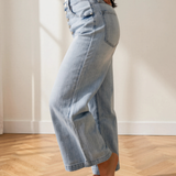 Veronica Multi Buttons Wide Leg Jeans