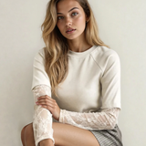 Layered Lace Long Sleeve T Shirt
