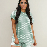 PREORDER - Paityn Polka Dot Print Short Set - Green