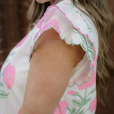 Everrett Scalloped Embroidery Trim V Neck Drop Waist Mini Dress
