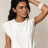 Maisy Lace Cap Sleeve Round Neck Top