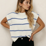 Rhodes Striped Batwing Sleeve Sweater Tee