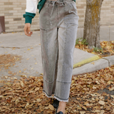 Beau Raw Hem Wide Leg Denim Pants