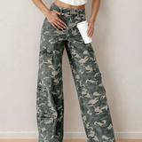 Peyton Camo Multi Pocket Cargo Wide Leg Jeans | Dropship