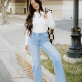 Rylie Basic Long Sleeve Tee - White