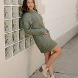 Cable Knit Drop Shoulder Loose Fit Sweater Dress