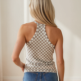 Checkered Halter Tank Top