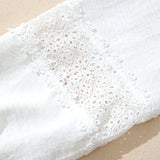 Rosalie Floral Guipure Lace Patchwork Frilled Long Sleeve Blouse