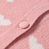 PREORDER Anna Heart Pattern Button Front Cardigan Sweater | Droship