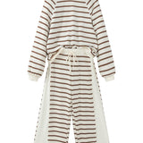 Lily Drawstring Pant Set - Brown