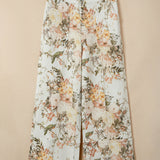Summer Vintage Style Floral Print High Waist Wide Leg Jeans