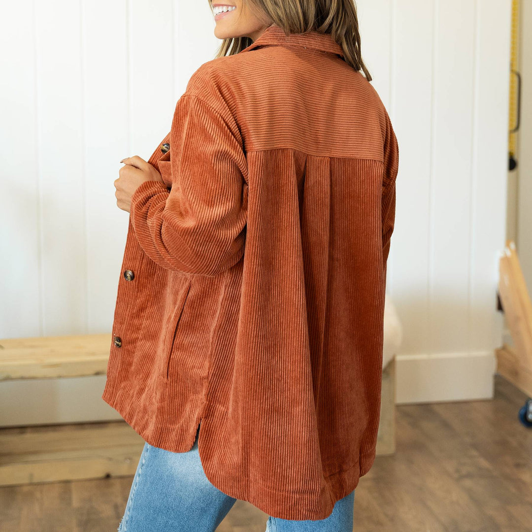 Laramie Corduroy Shacket - Ginger