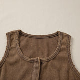 Vintage Distressed Ribbed Mineral Wash Tank Top