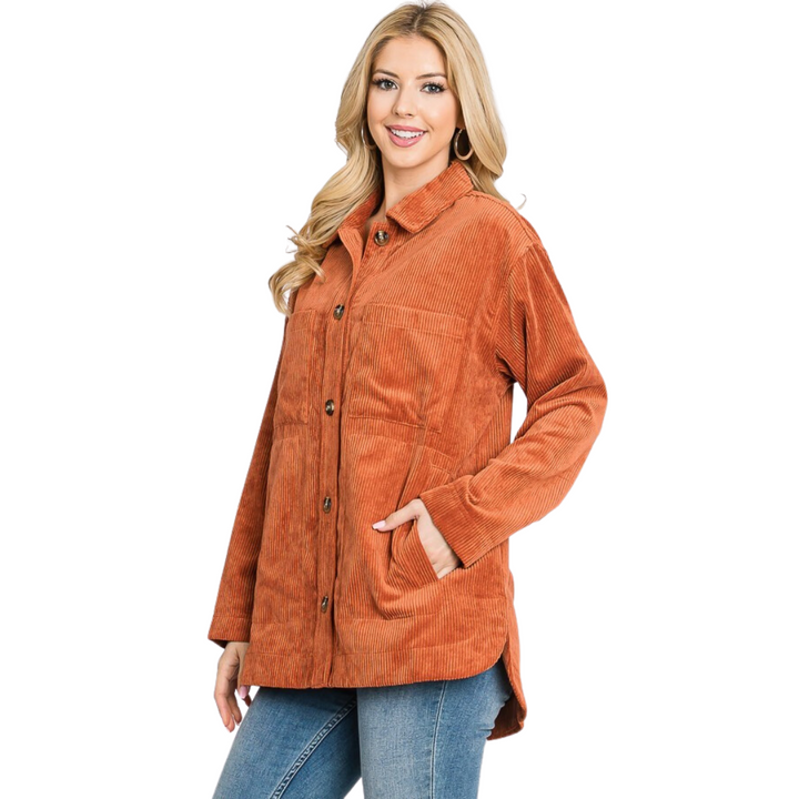 Laramie Corduroy Shacket - Ginger