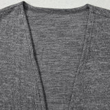 Maggie 3pcs V Neck T Shirt Ribbon Knot Pants Open Duster 3pcs Lounge Set - Gray