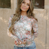 Sheer Green Floral Top