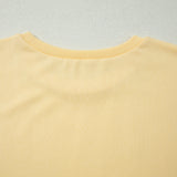 Yellow Eyelet Lace Patchwork Sleeve Short 2pcs Outfit