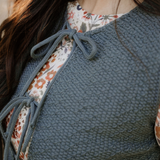 August Tie Up Vest - Ash Jade