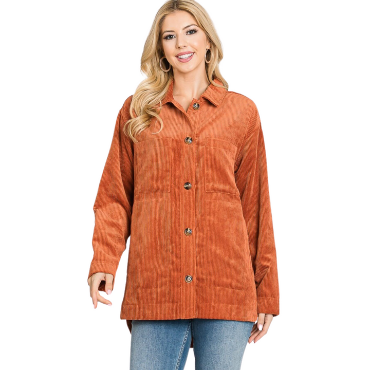 Laramie Corduroy Shacket - Ginger