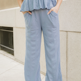 Jordan Ribbed Ruffle Tank Top and Pants Set