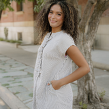 Holly Frilled Detail Half Buttons Short Sleeve Long Dress