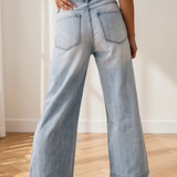 Veronica Multi Buttons Wide Leg Jeans