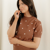 River Polka Dot Bubble Short Sleeve Sweater