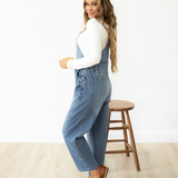 Leilani Adjustable Buckle Straps Straight Leg Denim Overalls | Dropship