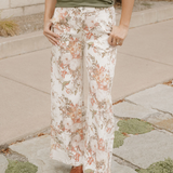 Meadow Vintage Style Floral Print High Waist Wide Leg Jeans