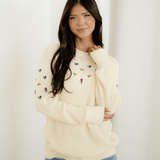 Gemma Flower Embroidered Detail Casual Sweater