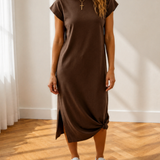 Bennett Long T Shirt Dress with Slits