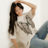 Big Bow Print Drop Shoulder Oversized Tee