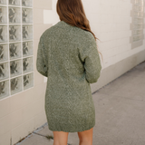 Cable Knit Drop Shoulder Loose Fit Sweater Dress
