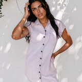 Collins Double Chest Pocket Denim Shirt Dress