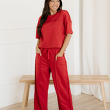 Drop Shoulder Boxy Tee and Barrel Pants Set