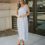 Jaylani Knot Straps High Waist Flared Maxi Dress