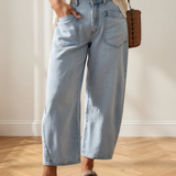 Briar Square Patch Pocket Ankle-length Barrel Jeans