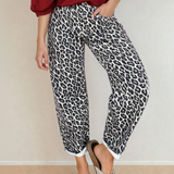 Winona Leopard Print Barrel Jeans