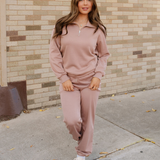 Grace Zip Collar Long Sleeve Top Drawstring Pants Set | Dropship